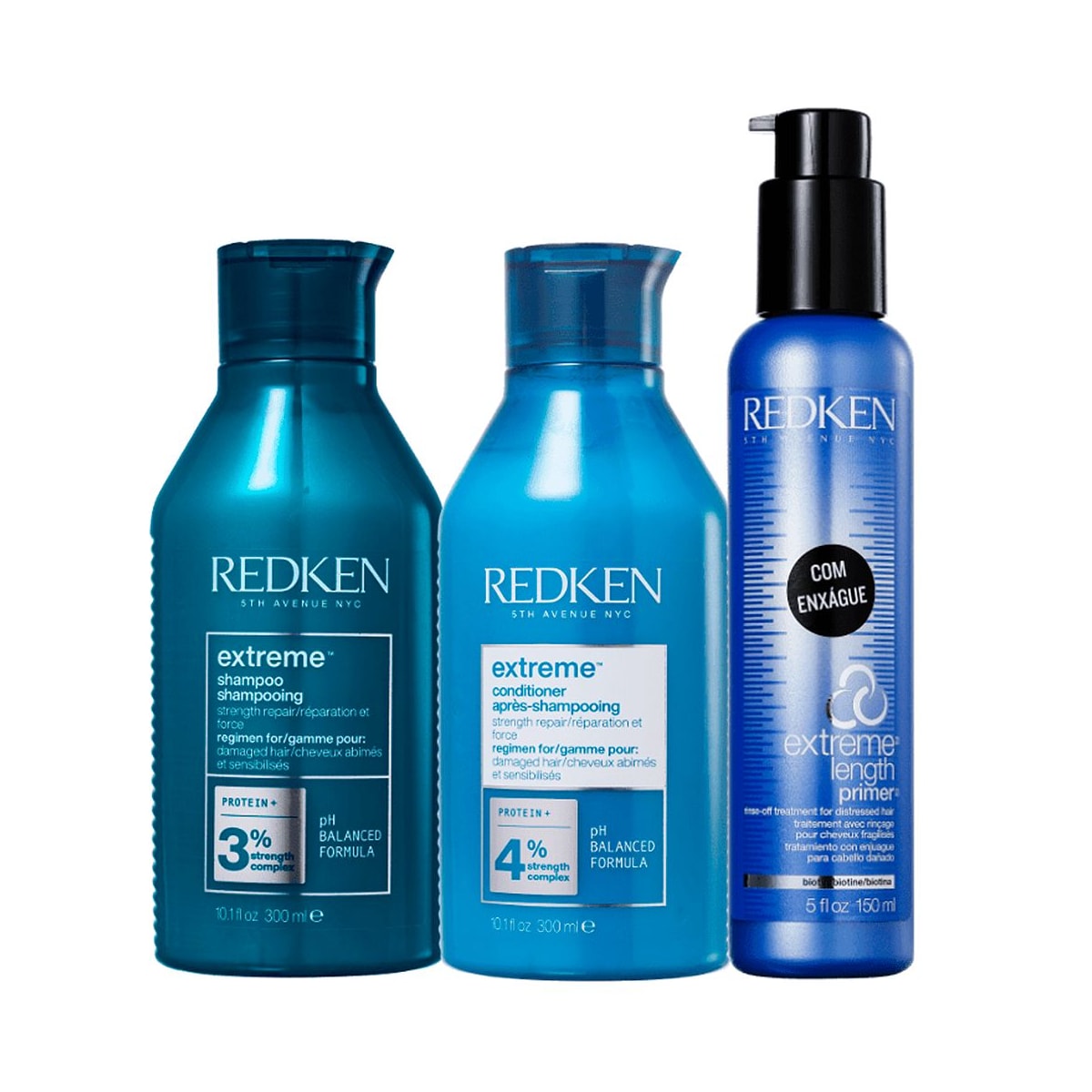 Redken Extreme Shampoo 300ml + Condicionador 250ml + Tratamento Reconstrutor Primer 150ml
