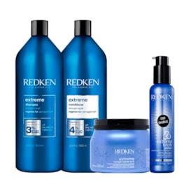 Redken Extreme Shampoo + Condicionador 1L + Reconstrutor Primer 150ml + Máscara 500ml Redken Extreme Shampoo + Condicionador 1L + Reconstrutor Primer 150ml + Máscara 500ml