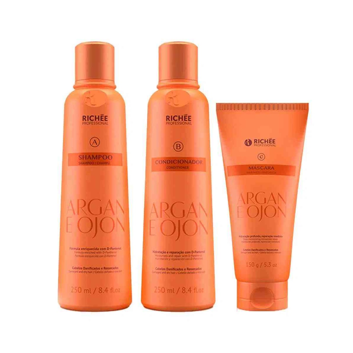 Richée Argan e Ojon Shampoo 250ml + Condicionador 250ml + Máscara 150g Richée Argan e Ojon Shampoo 250ml + Condicionador 250ml + Máscara 150g