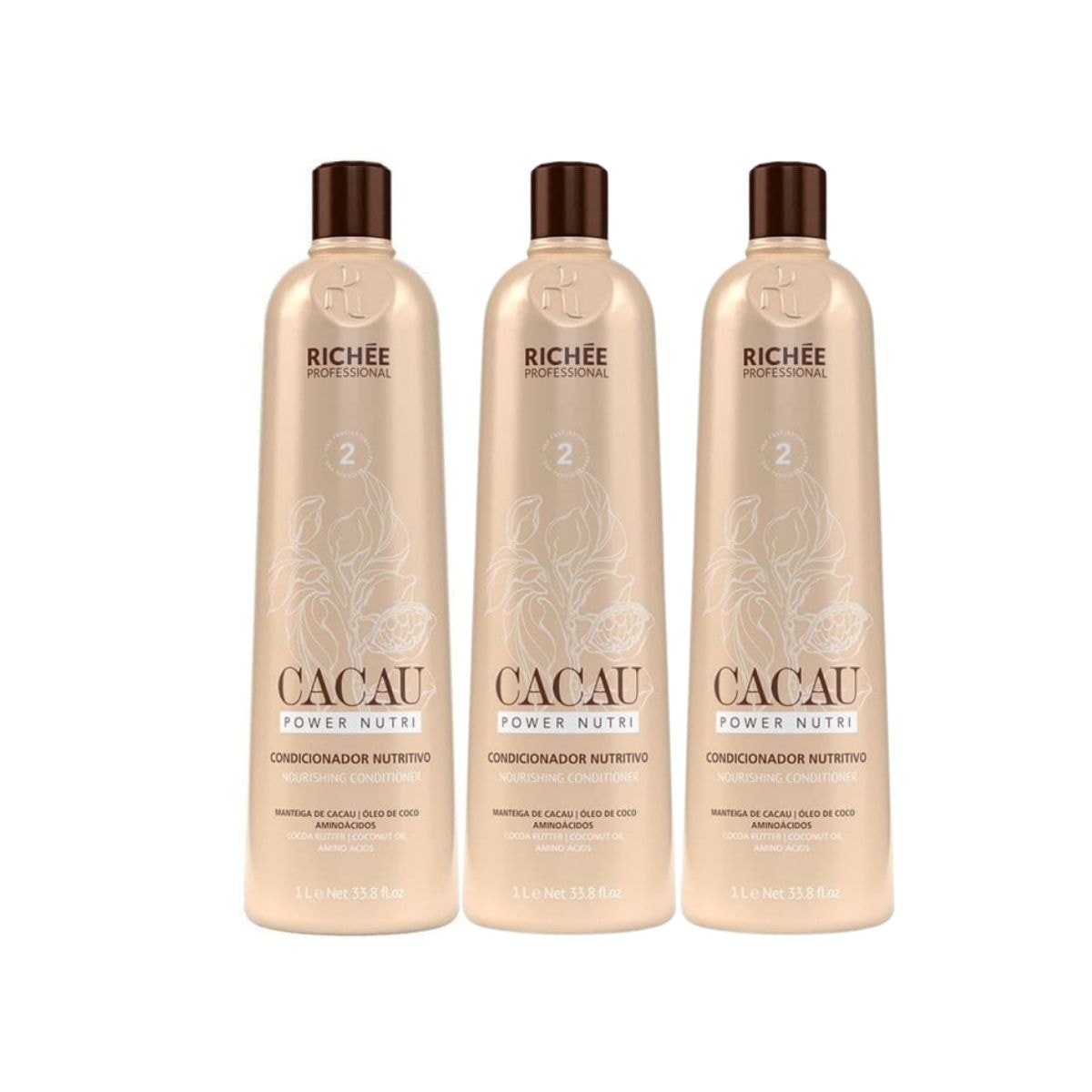 Richée Cacau Power Nutri Kit 3 Condicionador 1L Richée Cacau Power Nutri Kit 3 Condicionador 1L