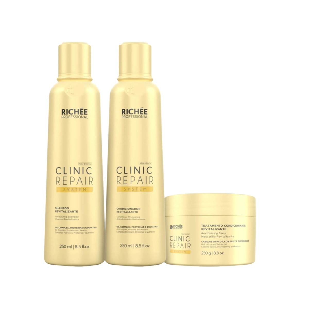 Richée Clinic Repair System Shampoo 250ml + Condicionador 250ml + Máscara 250g Richée Clinic Repair System Shampoo 250ml + Condicionador 250ml + Máscara 250g