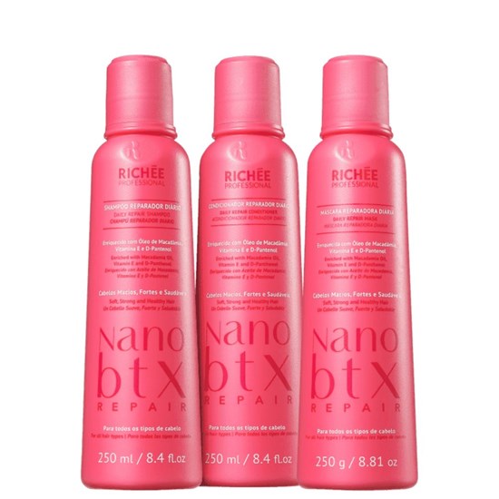 Richée Nano Btx Repair Shampoo + Condicionador + Máscara (3 x 250ml)