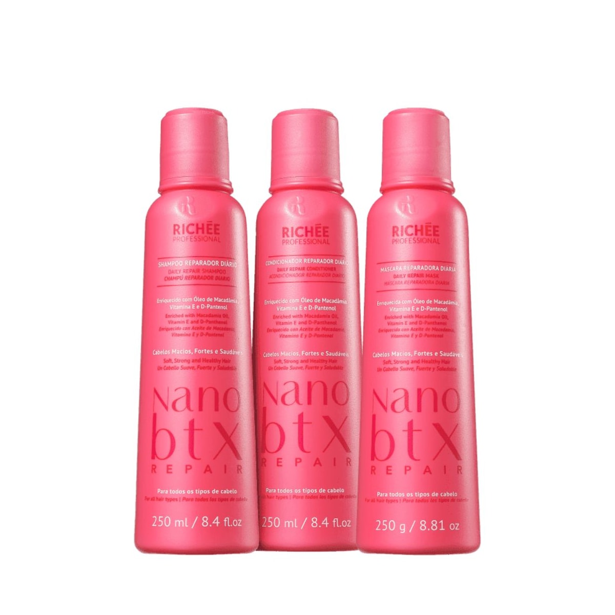 Richée Nano Btx Repair Shampoo + Condicionador + Máscara (3x250ml) Richée Nano Btx Repair Shampoo + Condicionador + Máscara (3x250ml)
