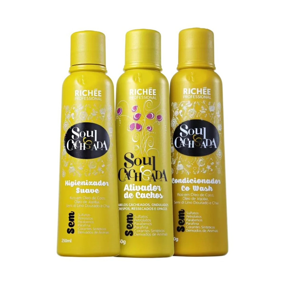 Richée Soul Cacheada Shampoo + Condicionador + Ativador Richée Soul Cacheada Shampoo + Condicionador + Ativador
