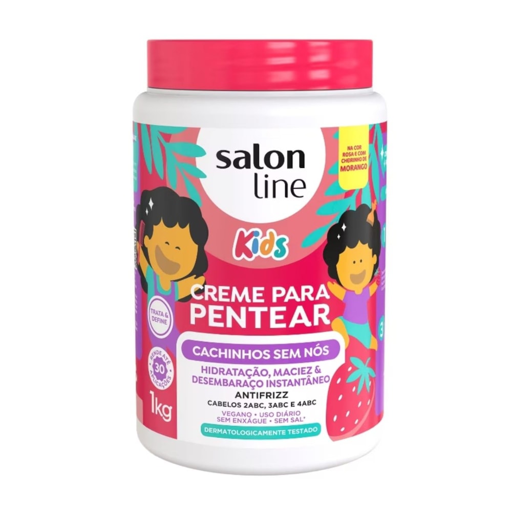 Salon Line Cachinhos Sem Nós Kids Creme Para Pentear 1kg