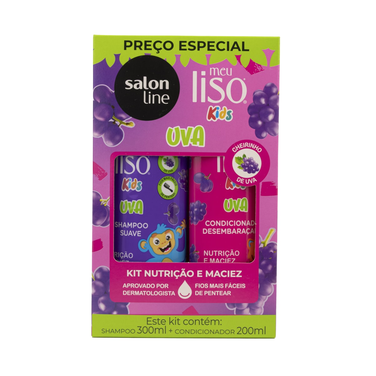 Salon Line Meu Liso Uva kids Kit Shampoo e Condicionador Salon Line Meu Liso Uva kids Kit Shampoo e Condicionador