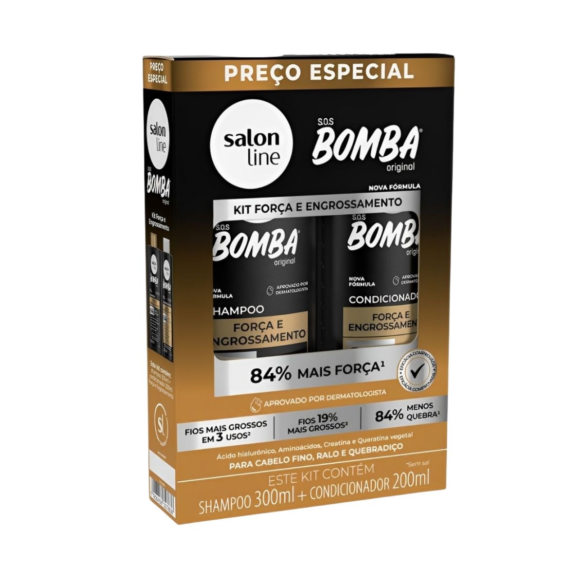 Salon Line S.O.S Bomba Engrossamento Shampoo 300ml e Condicionador 200ml Salon Line S.O.S Bomba Engrossamento Shampoo 300ml e Condicionador 200ml