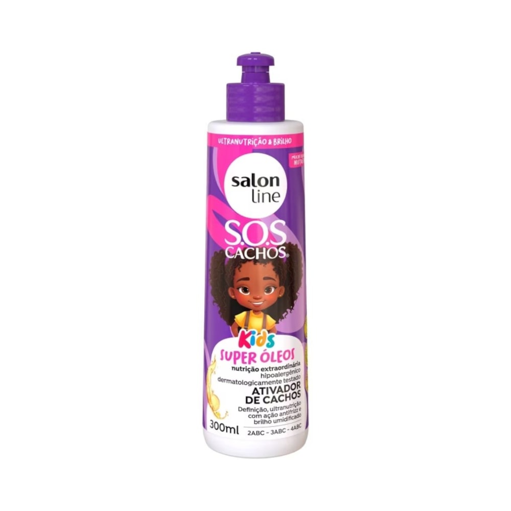 Salon Line SOS Cachos Kids Super Óleos Creme Pentear 300ml