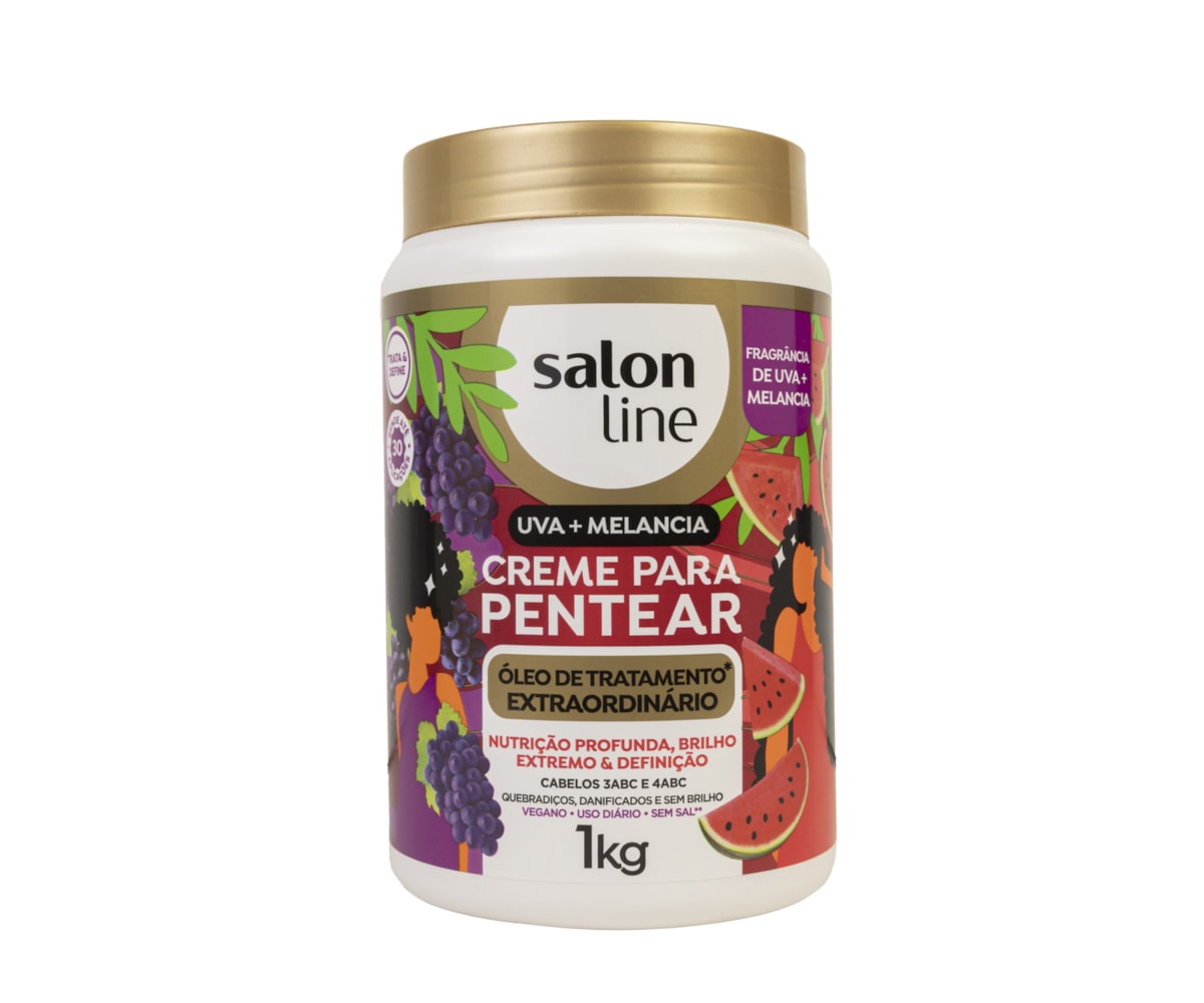 Salon Line Uva + Melancia Creme Para Pentear 1000ml - Doce Beleza
