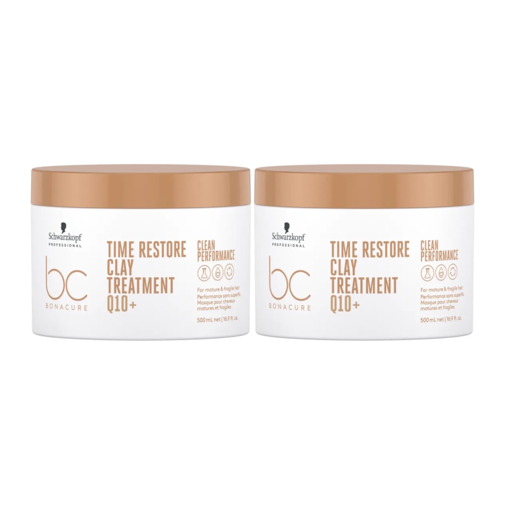 Schwarzkopf Time Restore Clay Q10+ Kit 2 Máscara 500ml