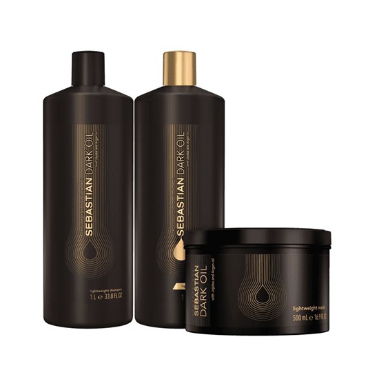 Sebastian Professional Dark Oil Shampoo + Condicionador 1L + Máscara 500ml