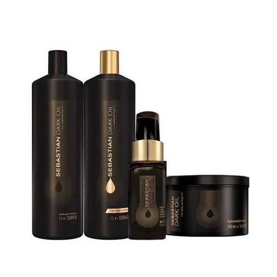 Sebastian Professional Dark Oil Shampoo + Condicionador 1L + Máscara 500ml + Óleo 30ml