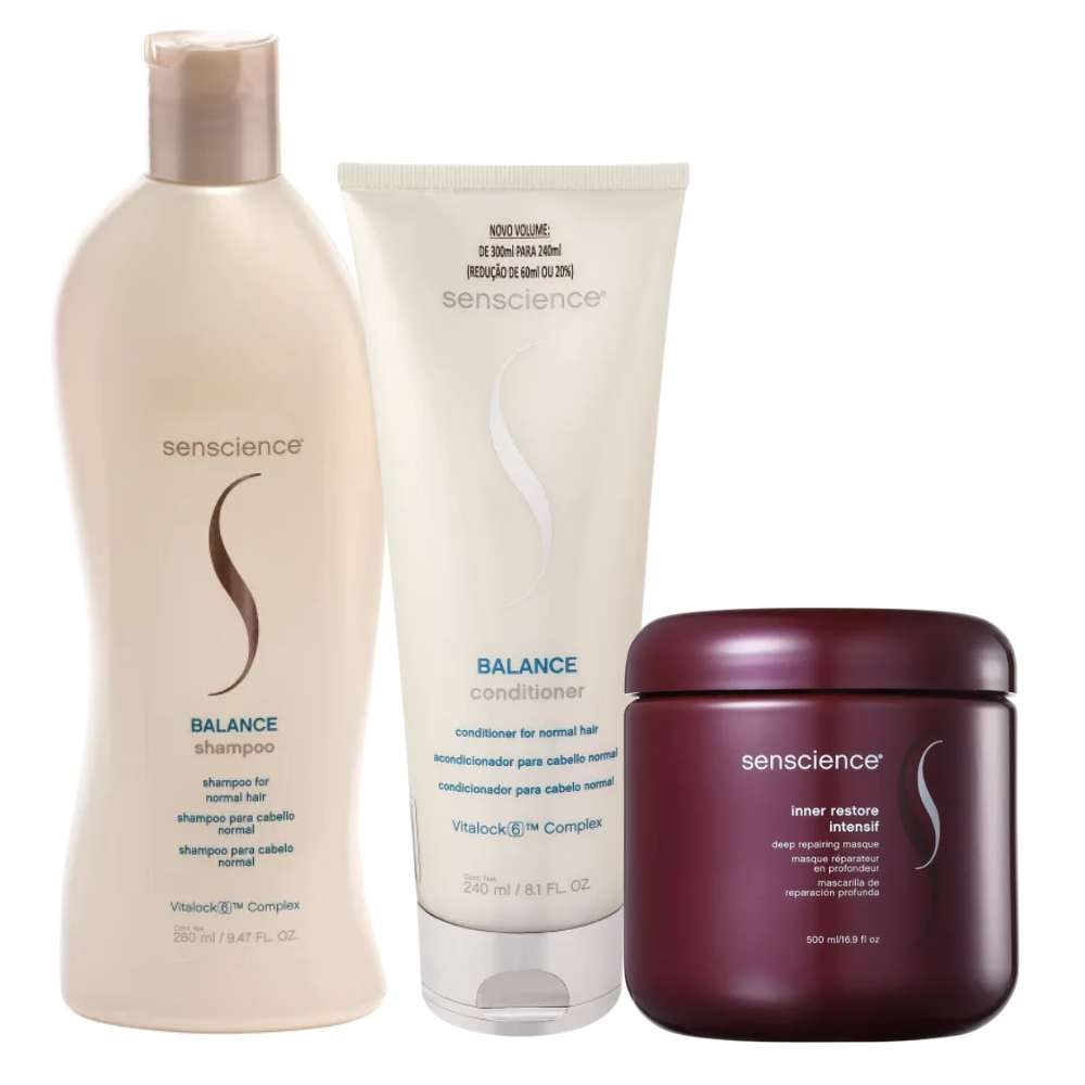 Senscience Balance Shampoo 280ml + Condicionador 240ml + Inner Restore Intensif 500ml