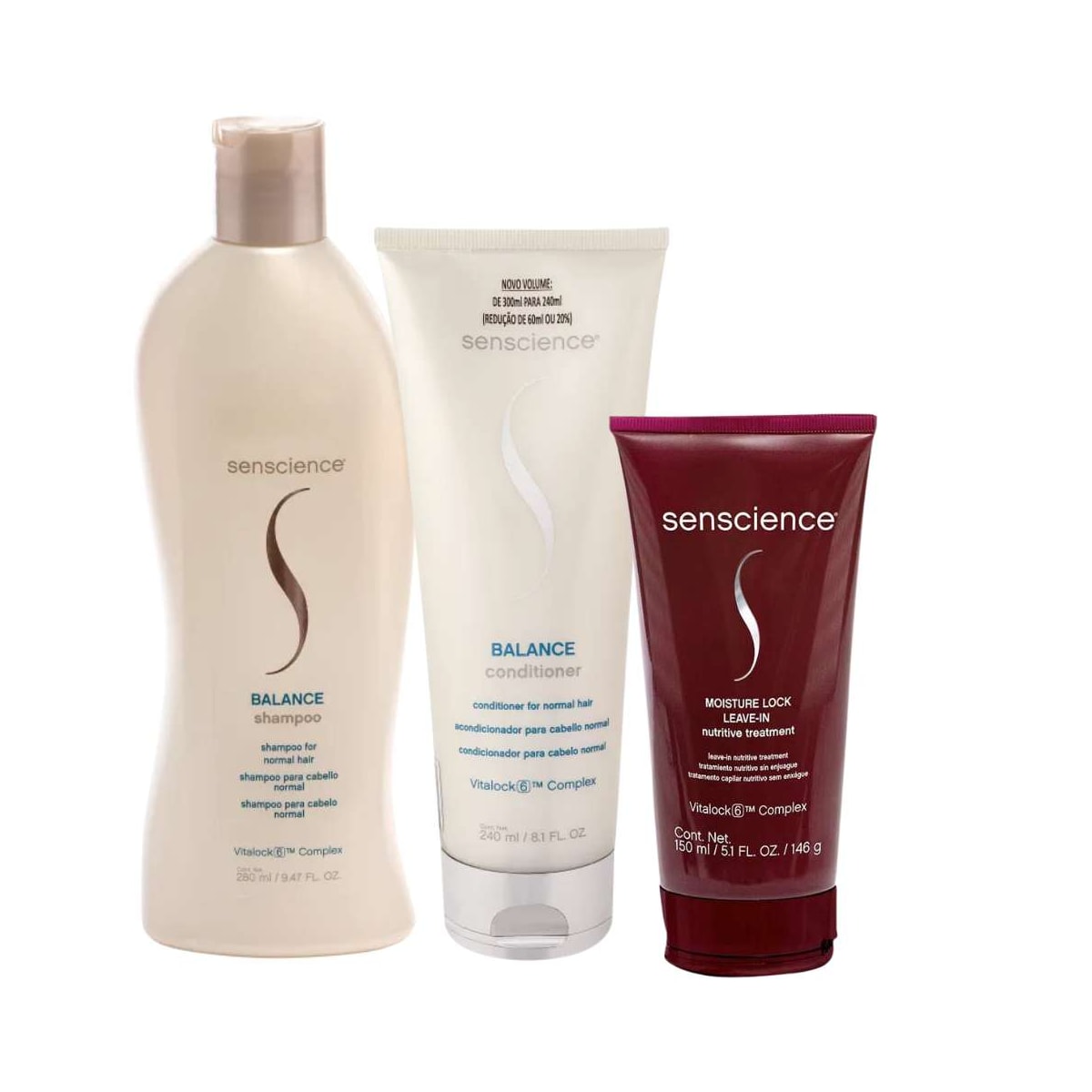 Senscience Balance Shampoo 280ml + Condicionador 240ml + Moisture Lock 150ml Senscience Balance Shampoo 280ml + Condicionador 240ml + Moisture Lock 150ml
