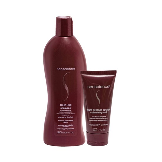 Senscience Shampoo True Hue 280ml + Máscara Inner Restore Intensif Moisturizing 50ml
