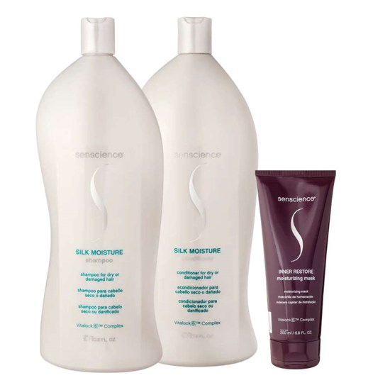 Senscience Silk Moisture Shampoo + Condicionador 1L  + Inner Restore 200ml