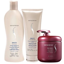 Senscience Smooth Shampoo 280ml + Condicionador 240ml + Inner Hidratação 500ml