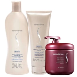 Senscience Smooth Shampoo 280ml + Condicionador 240ml + Inner Hidratação 500ml