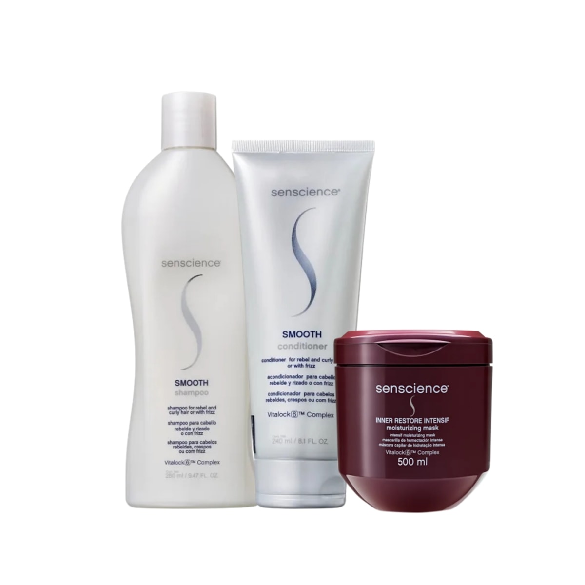 Senscience Smooth Shampoo 280ml + Condicionador 240ml + Inner Intensif 500ml