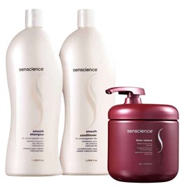 Senscience Smooth Shampoo + Condicionador 1L  + Inner Hidratação 500ml