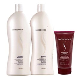 Senscience Smooth Shampoo + Condicionador 1L + Inner Restore Intensif 150ml