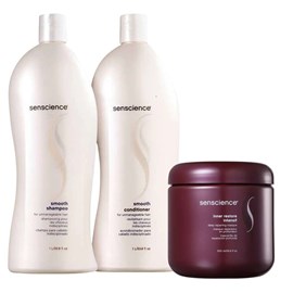 Senscience Smooth Shampoo + Condicionador 1L + Inner Restore Intensif 500ml