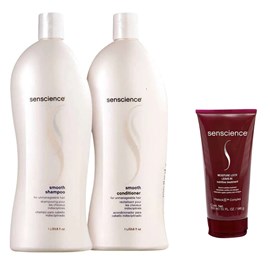 Senscience Smooth Shampoo + Condicionador 1L + Moisture Lock 150ml