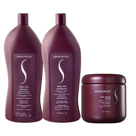 Senscience True Hue Shampoo + Condicionador 1L + Máscara Inner Restore Intensif 500ml