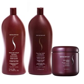 Senscience True Hue Violet Shampoo + Condicionador 1L +  Inner Restore Intensif 500ml