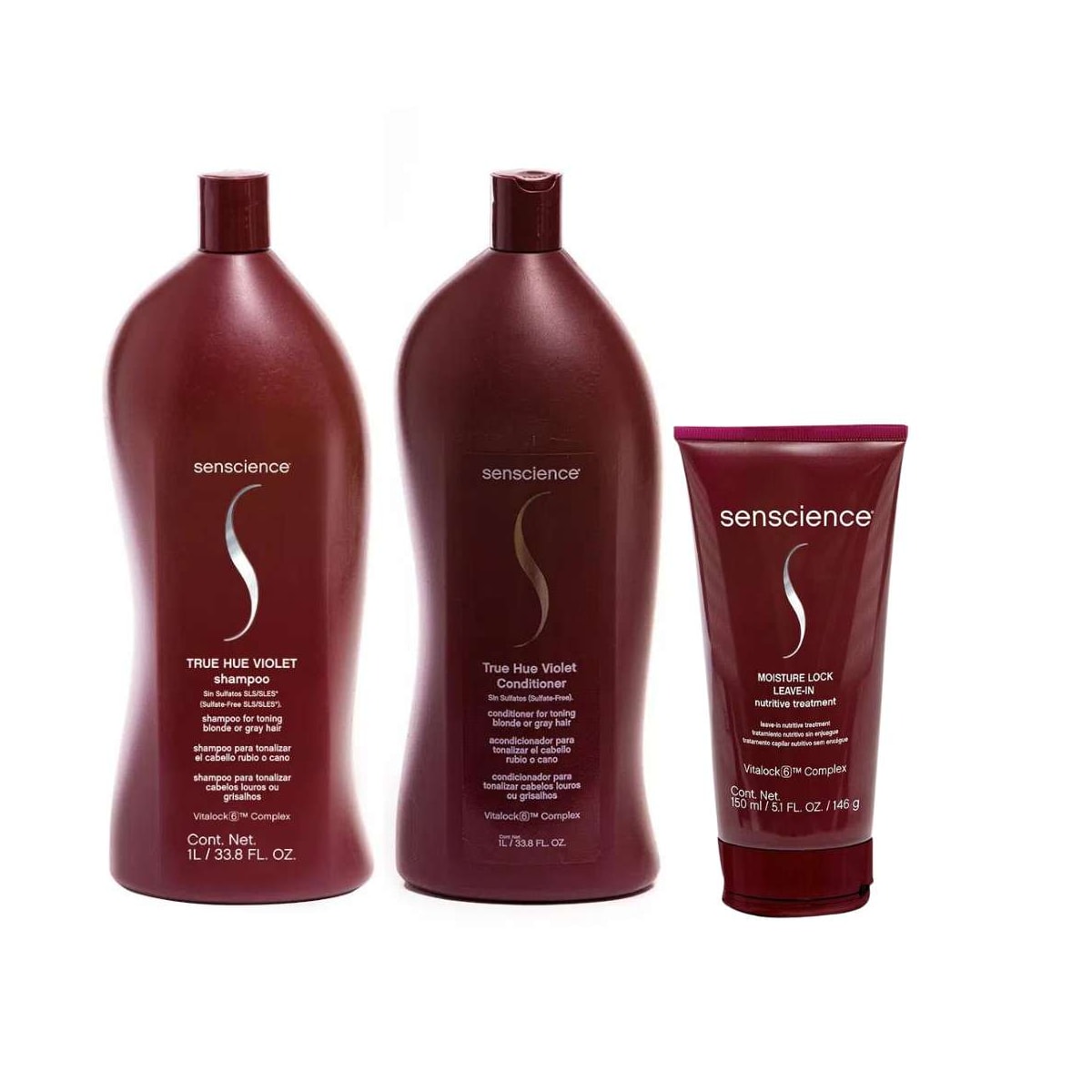 Senscience True Hue Violet Shampoo + Condicionador 1L + Moisture Lock 150ml Senscience True Hue Violet Shampoo + Condicionador 1L + Moisture Lock 150ml