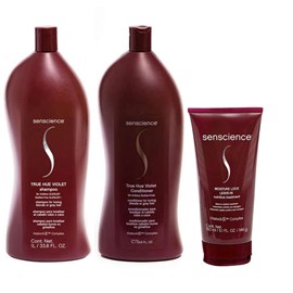 Senscience True Hue Violet Shampoo + Condicionador 1L + Moisture Lock 150ml