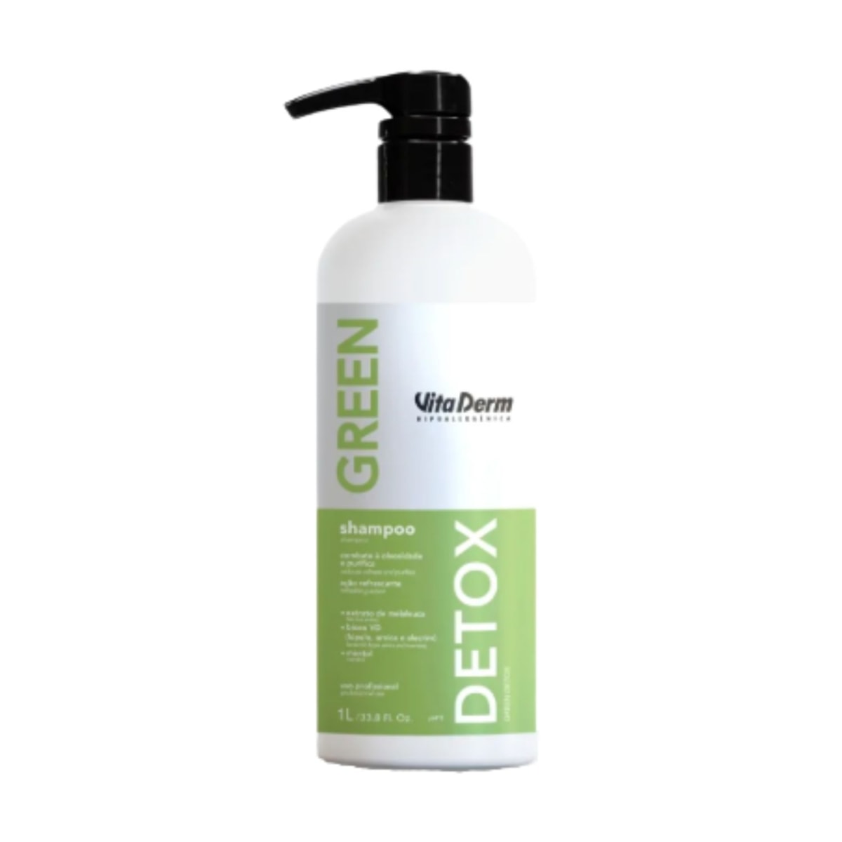 Shampoo Vita Derm Green Detox Cabelos Oleosos 1 Litro Shampoo Vita Derm Green Detox Cabelos Oleosos 1 Litro
