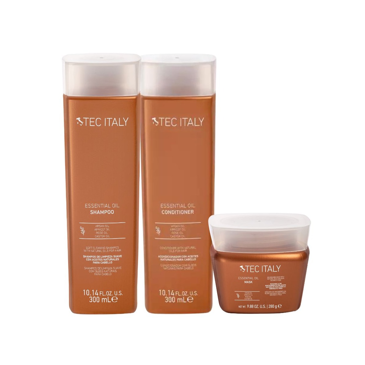 Tec Italy Essential Oil Shampoo + Condicionador 300ml + Máscara 280g Tec Italy Essential Oil Shampoo + Condicionador 300ml + Máscara 280g