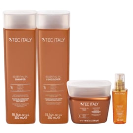 Tec Italy Essential Oil Shampoo + Condicionador 300ml + Máscara 280g + Oil 125ml Tec Italy Essential Oil Shampoo + Condicionador 300ml + Máscara 280g + Oil 125ml