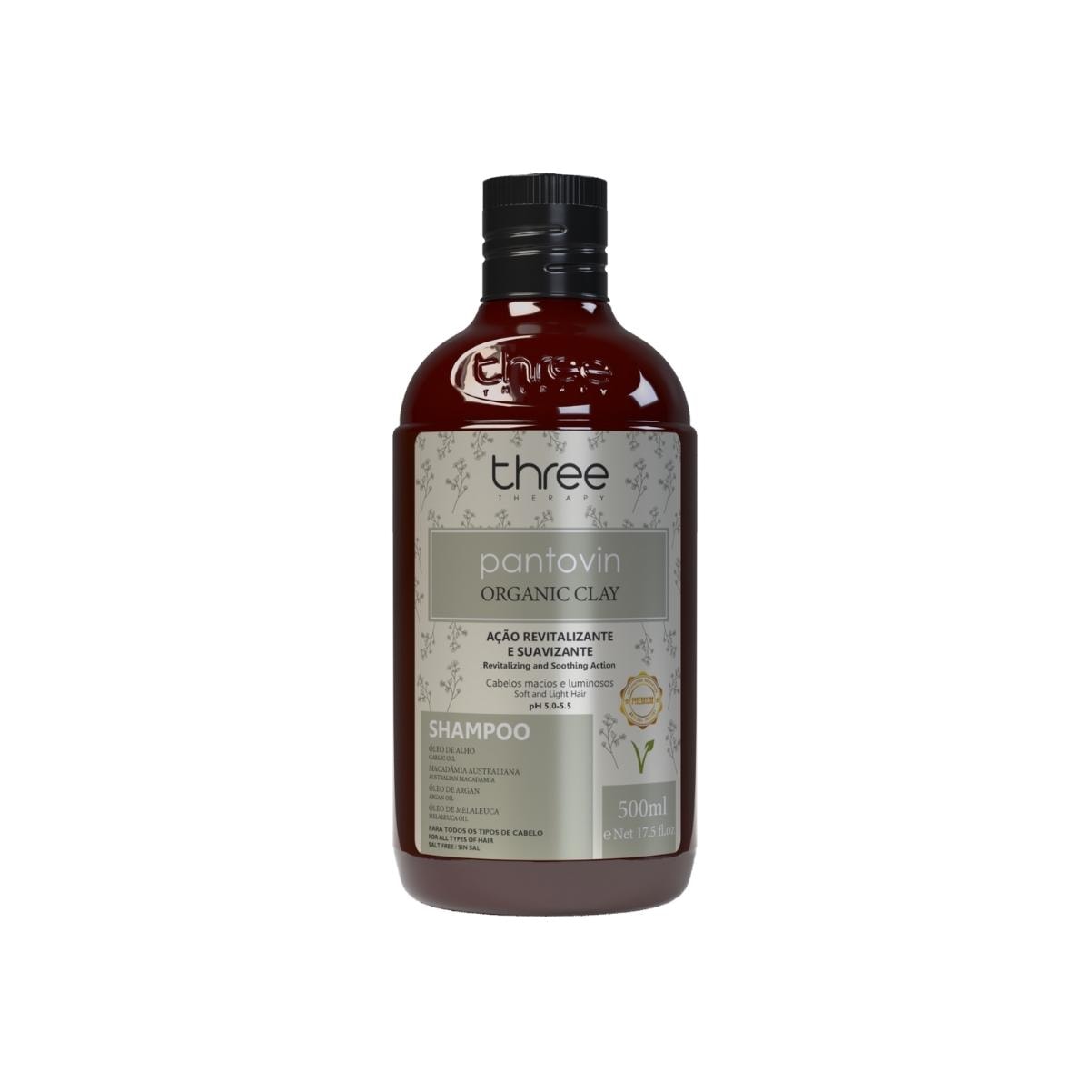 Three Therapy Organic Clay Revitalizante Shampoo 500ml