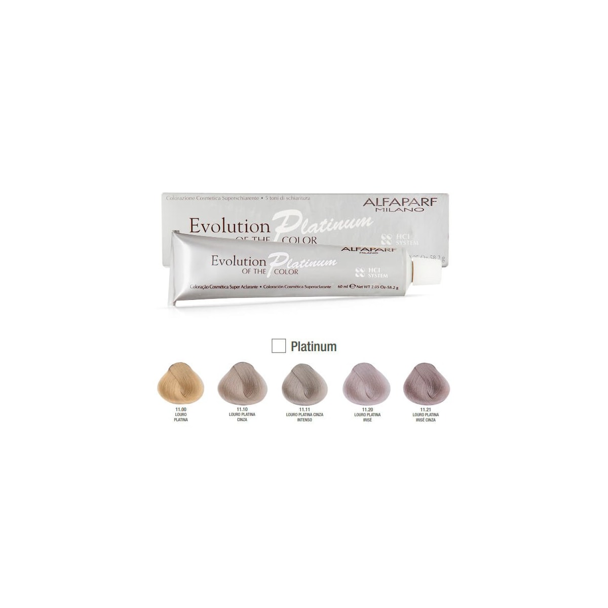 Tintura Alfaparf 11.11 Evolution Louro Platina Cinza Intenso 60ml