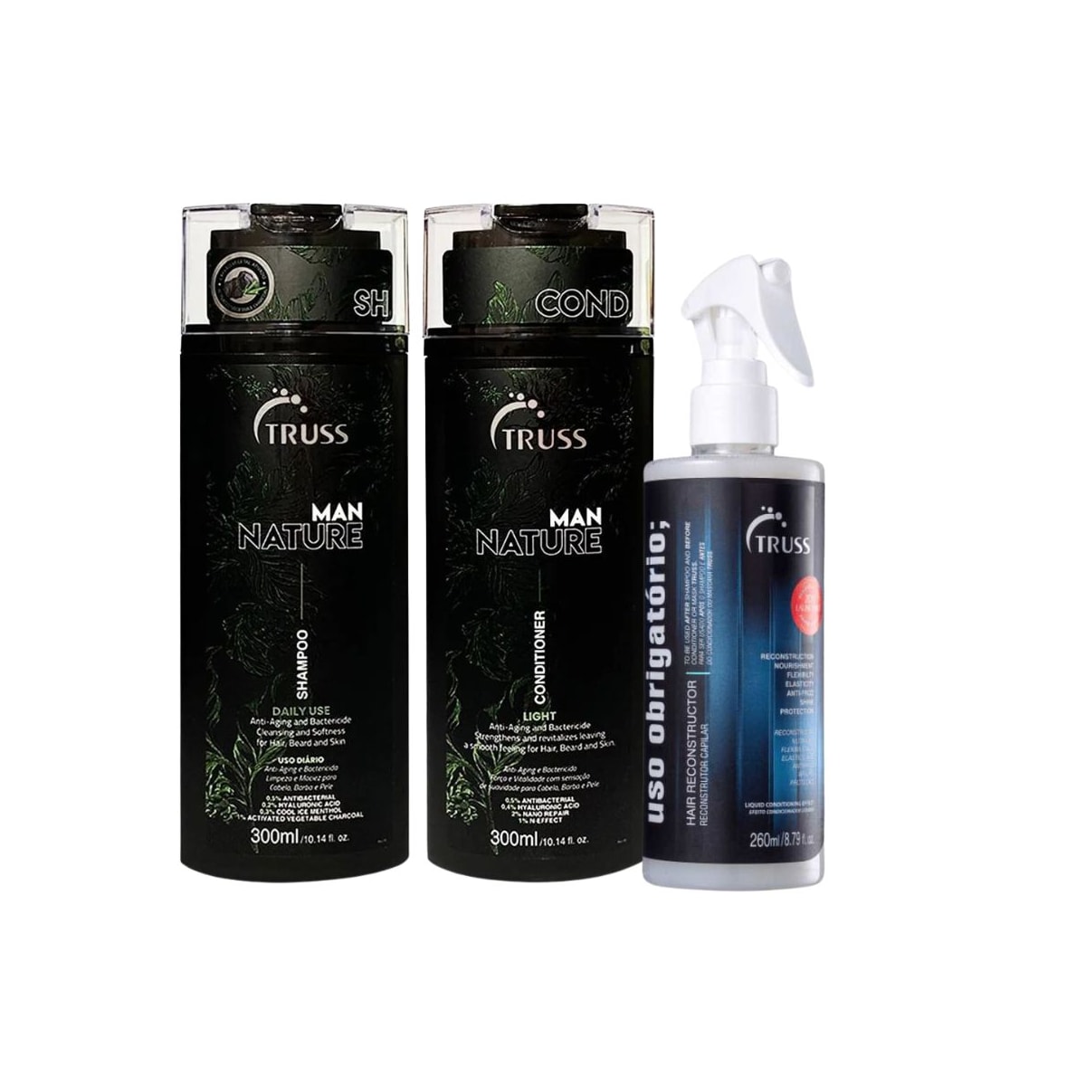 Truss Man Nature Shampoo + Condicionador 300ml + Uso Obrigatorio 260ml Truss Man Nature Shampoo + Condicionador 300ml + Uso Obrigatorio 260ml