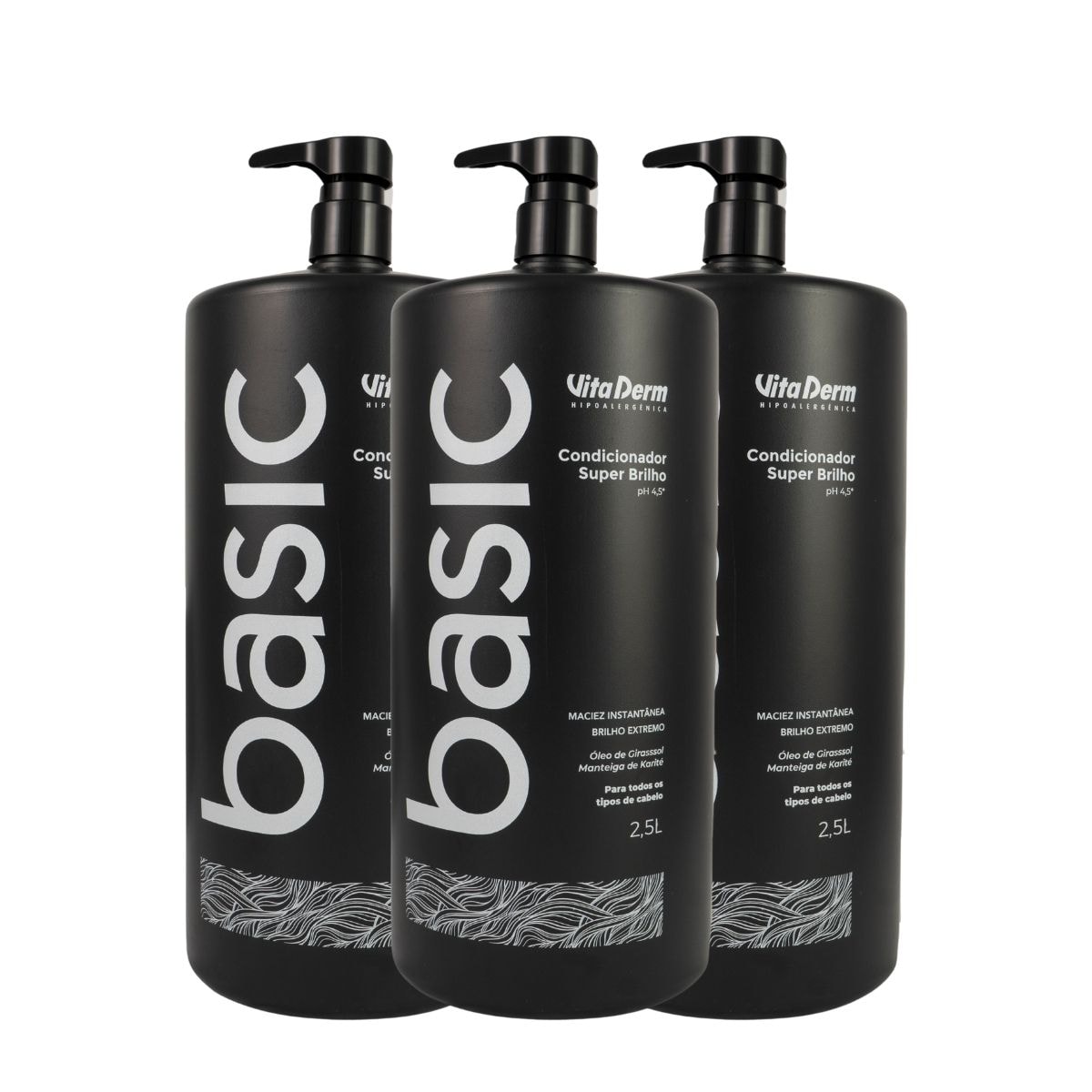 Vita Derm Basic Super Brilho Kit 3 Condicionador 2,5L Vita Derm Basic Super Brilho Kit 3 Condicionador 2,5L