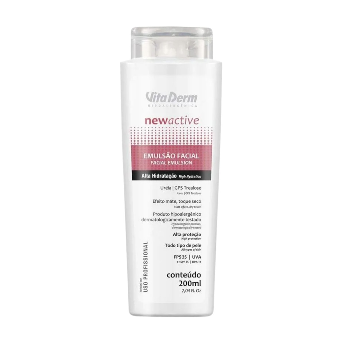 Vita Derm New Active Emulsão Loção Hidratante Facial 200ml Vita Derm New Active Emulsão Loção Hidratante Facial 200ml
