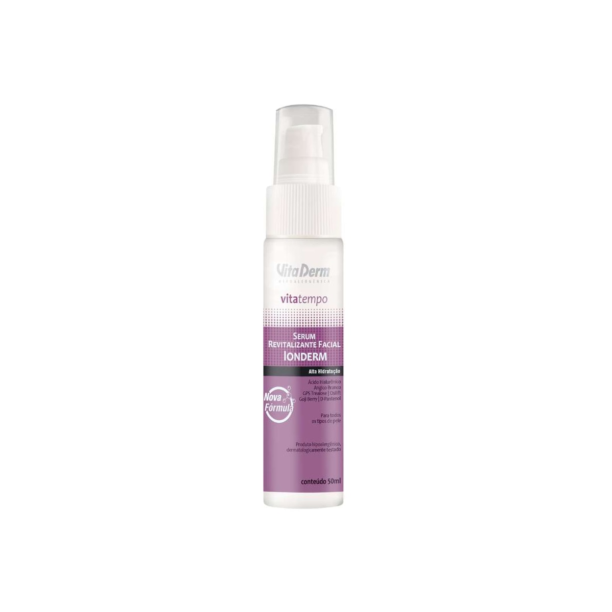 Vita Derm Revitalizing Facial Sérum Ionderm Vita Tempo com Ácido Hialurônico 50 ml Vita Derm Revitalizing Facial Sérum Ionderm Vita Tempo com Ácido Hialurônico 50 ml