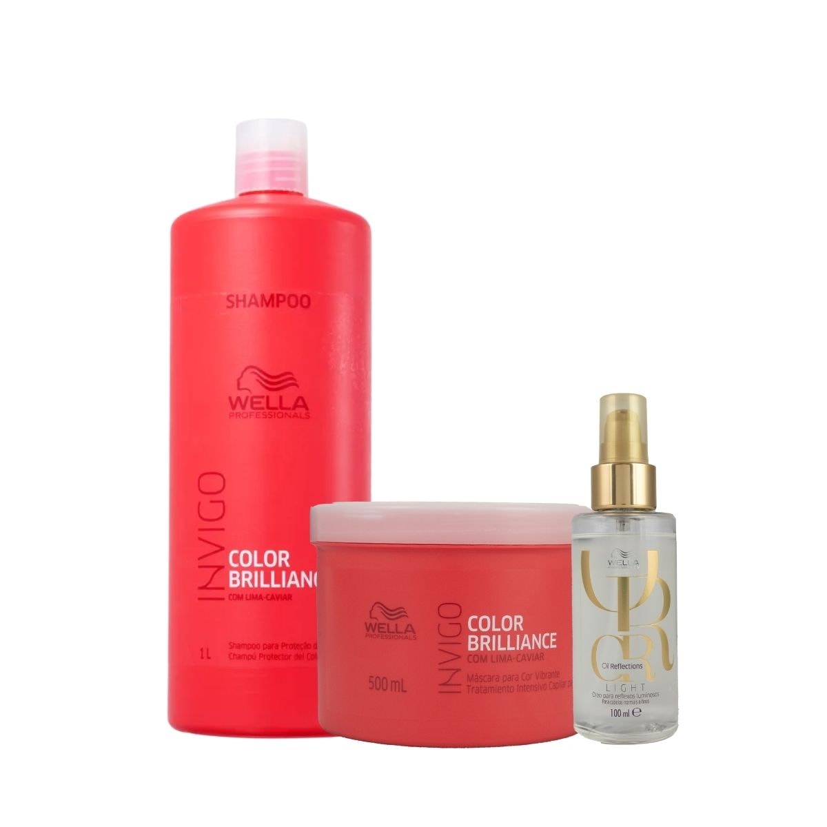 Wella Invigo Color Brilliance e Oil Reflections light 100ml Kit Salão (3 Produtos) Wella Invigo Color Brilliance e Oil Reflections light 100ml Kit Salão (3 Produtos)