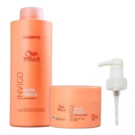Wella Invigo Nutri-Enrich Shampoo 1000ml + Máscara 150g + Válvula