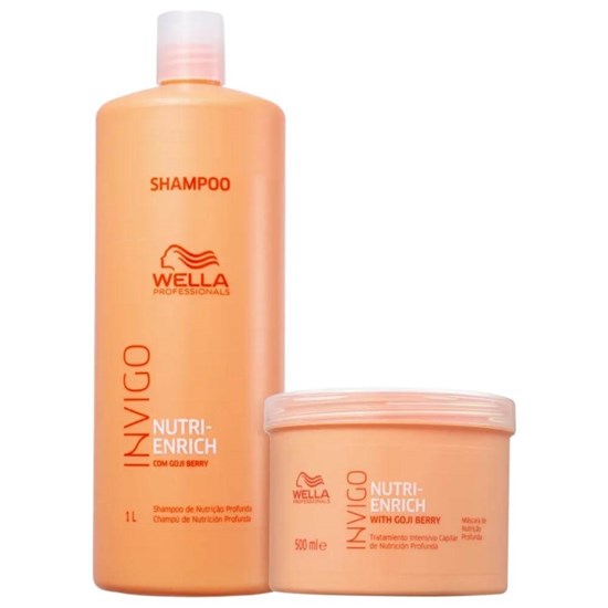 Wella Invigo Nutri-Enrich Shampoo 1000ml + Máscara 500g + Válvula