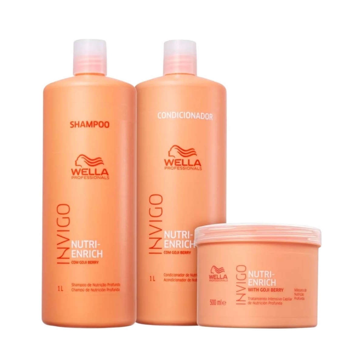 Wella Nutri-Enrich Shampoo 1000ml + Condicionador 1000ml + Máscara 500ml Wella Nutri-Enrich Shampoo 1000ml + Condicionador 1000ml + Máscara 500ml