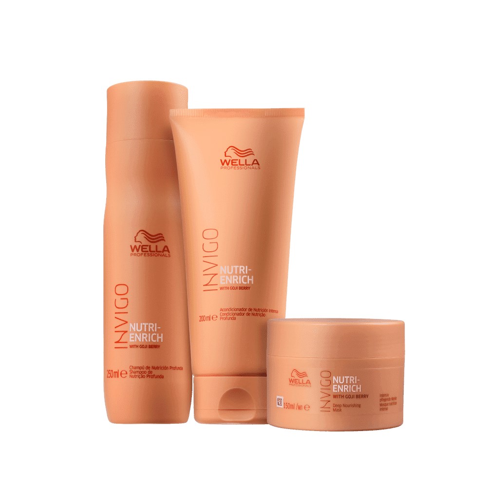 Wella Nutri-Enrich Shampoo 250ml + Condicionador 200ml + Máscara 150ml