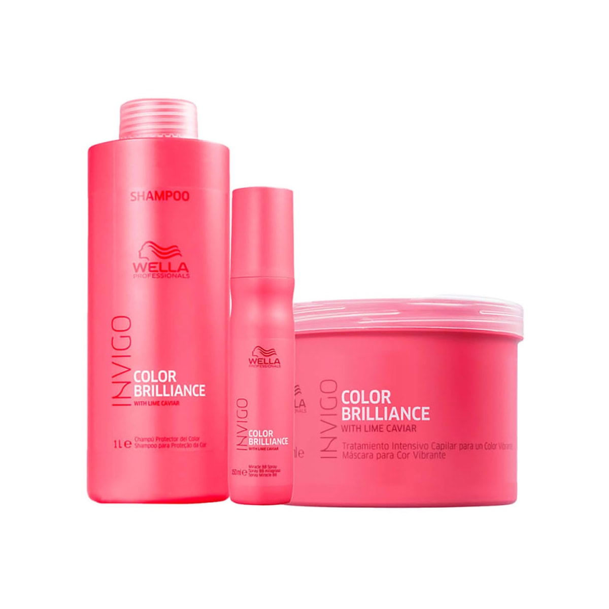 Wella Professionals Color Brilliance  Shampoo 1000ml + Máscara 500ml + Leave-in 150ml