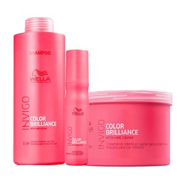 Wella Professionals Color Brilliance  Shampoo 1000ml + Máscara 500ml + Leave-in 150ml