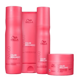 Wella Professionals Invigo Color Brilliance Shampoo 250ml + Condicionador 200ml + Máscara 150ml + Leave-in 150ml