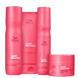 Wella Professionals Invigo Color Brilliance Shampoo 250ml + Condicionador 200ml + Máscara 150ml + Leave-in 150ml