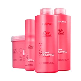 Wella Professionals Invigo Color Brilliance Shampoo + Condicionador 1L + Máscara 500ml + Leave 150ml